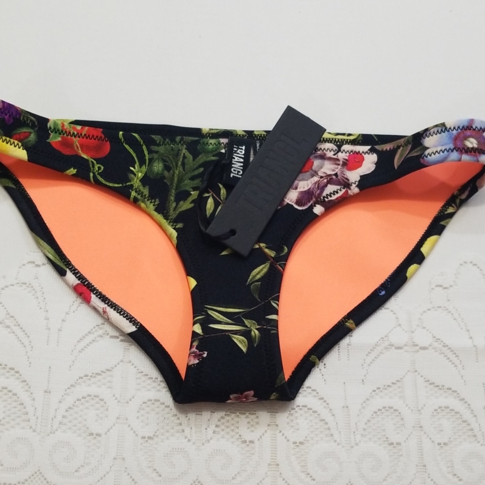34B Triangl black floral bottoms, various